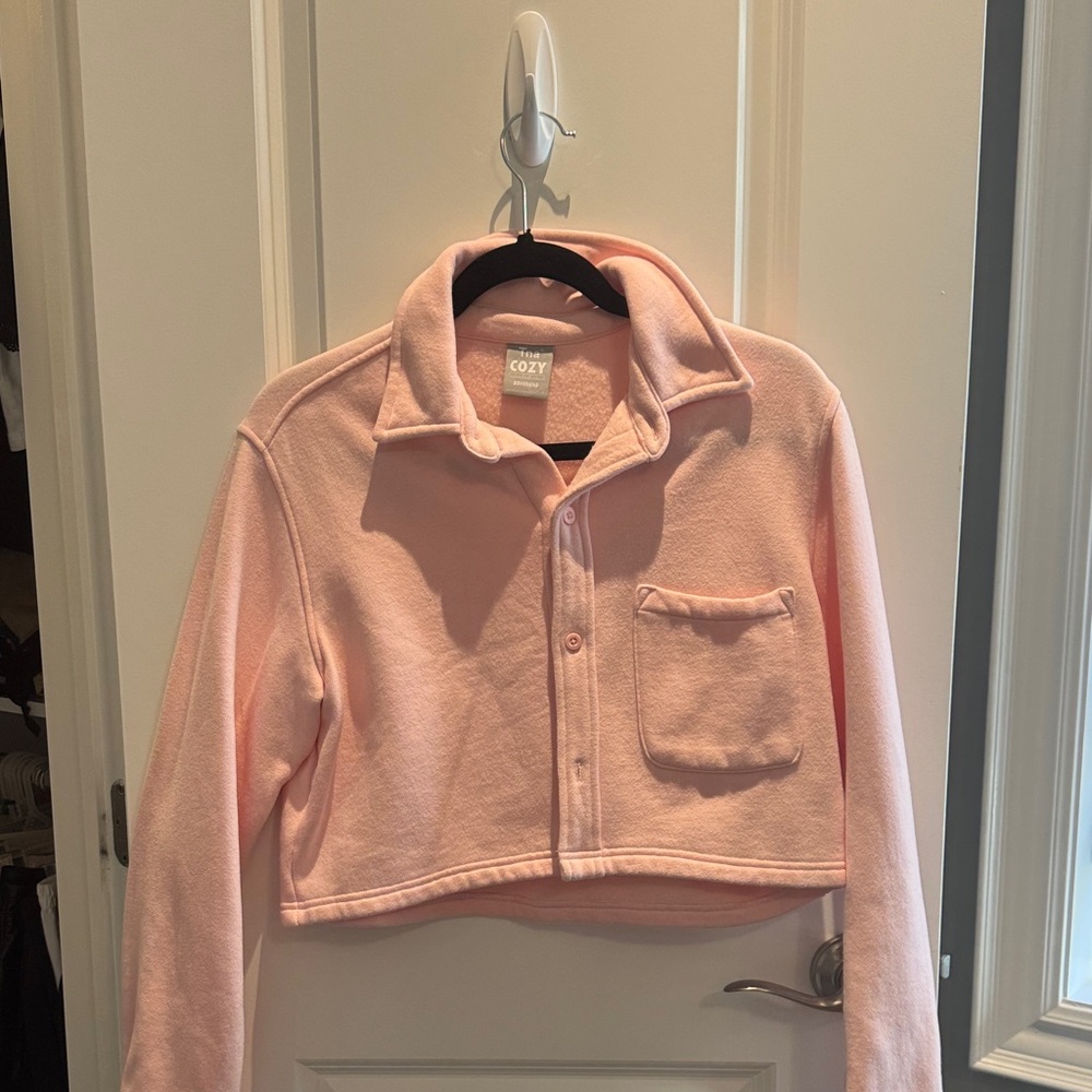 TNA Cozy boyfriend fleece cropped jacket